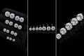 Iced stud earrings in silver, size range